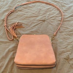 Pink faux leather purse